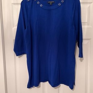 Cable & Gauge Woman Plus Size 1x Cobalt Blue w/Silver Circles on Shoulders